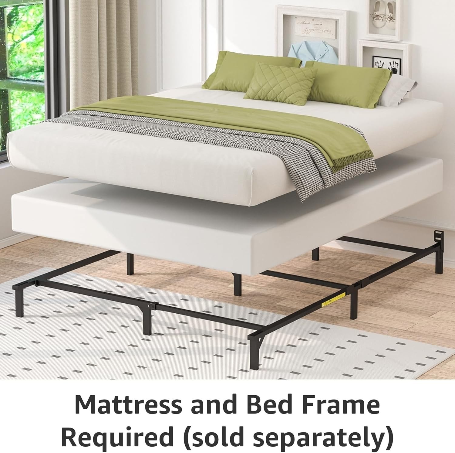 Amazon Basics Smart Box Spring Bed Base, 9-Inch Height Mattress Foundation