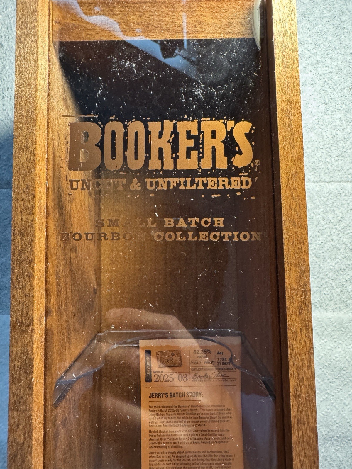 Booker's Bourbon Wood Presentation Box NO BOTTLE Slider Front with Insert