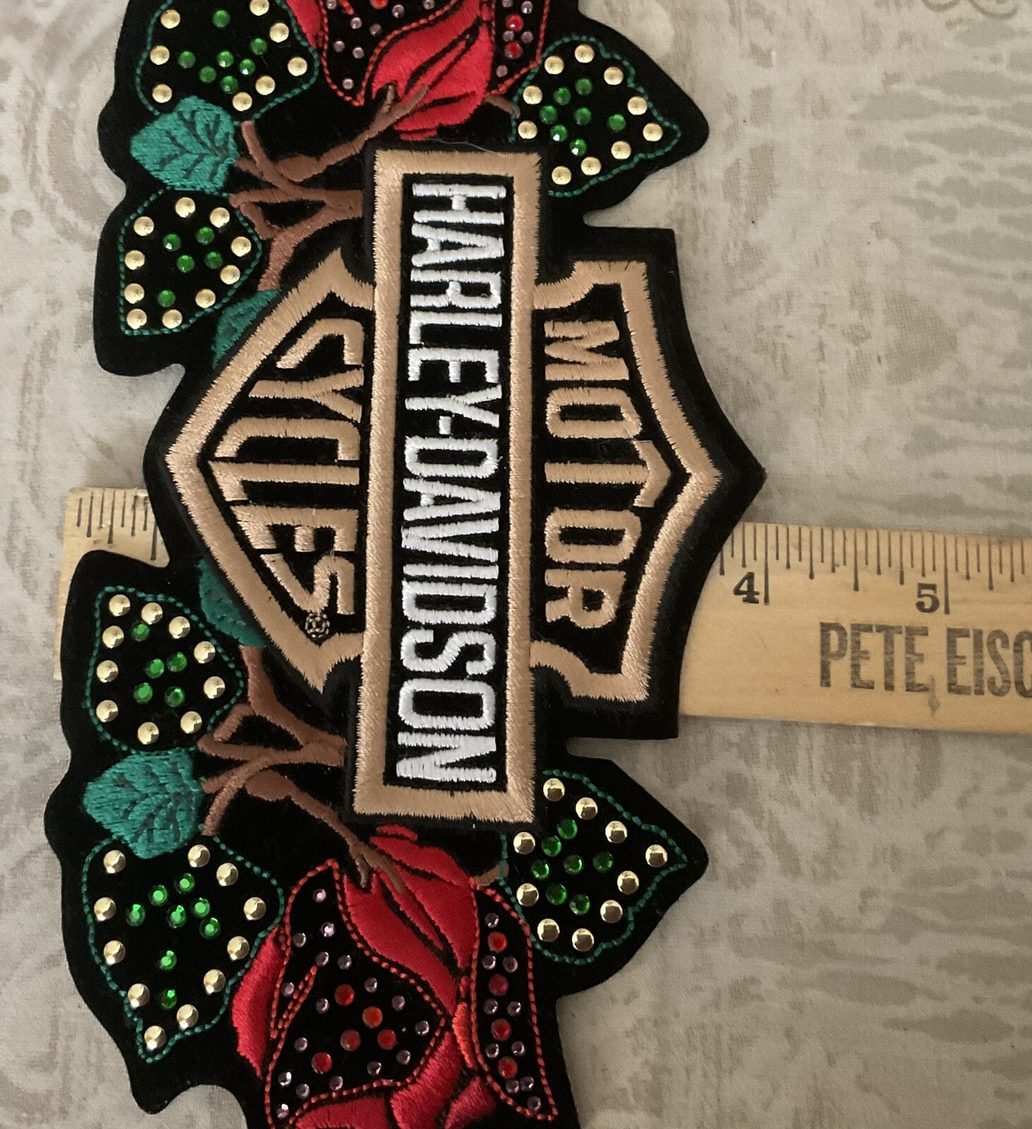 HARLEY DAVIDSON JEWELED ROSE PATCH