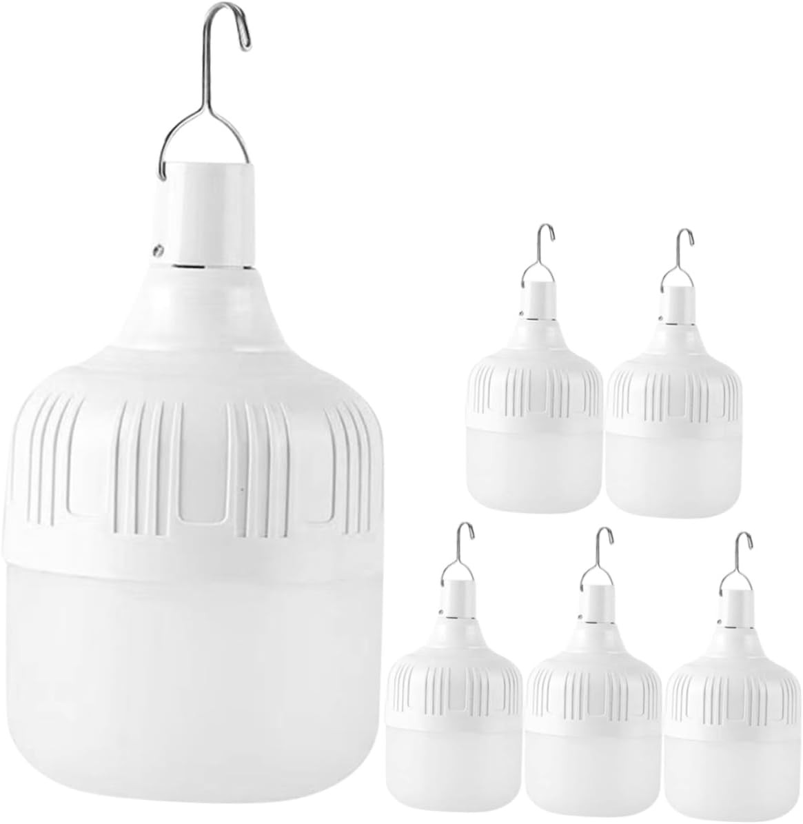 6pcs Portable LED Camping Light USB Rechargeable Hanging Tent Lamp Night Light
