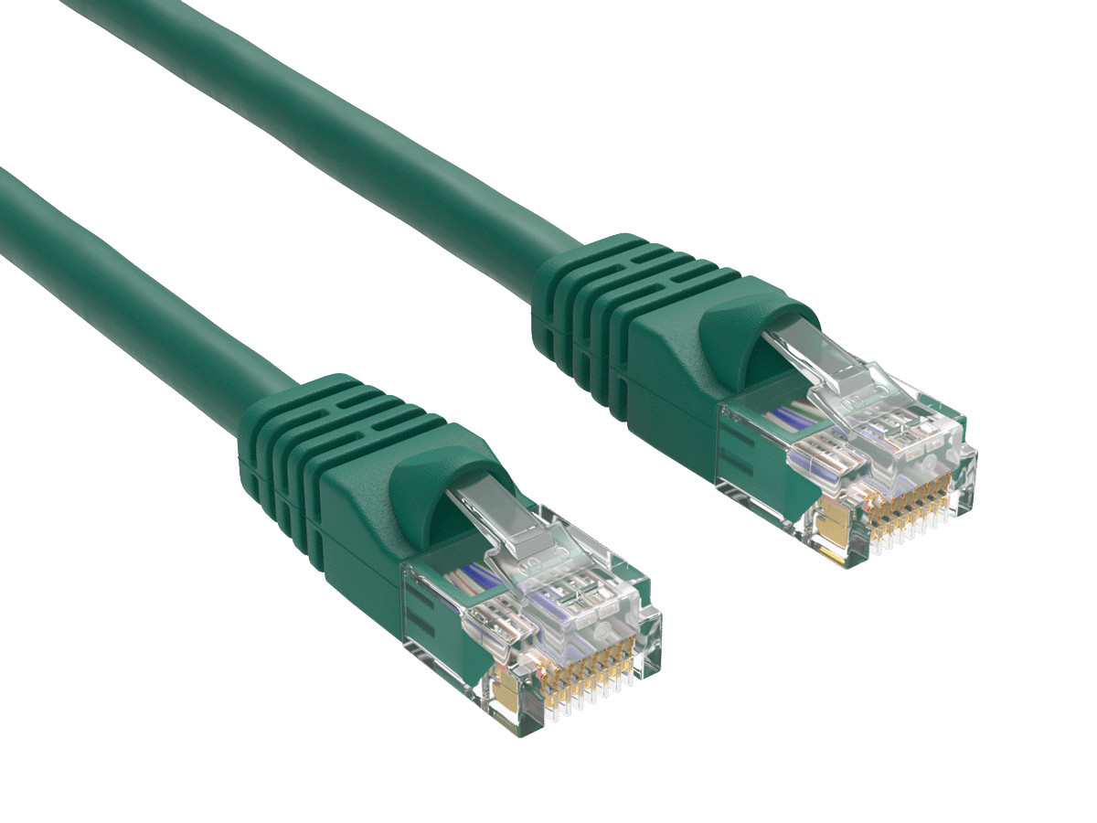 35ft Cat5e UTP Ethernet Network Patch Cable Snagless 24AWG Bare Copper, Green