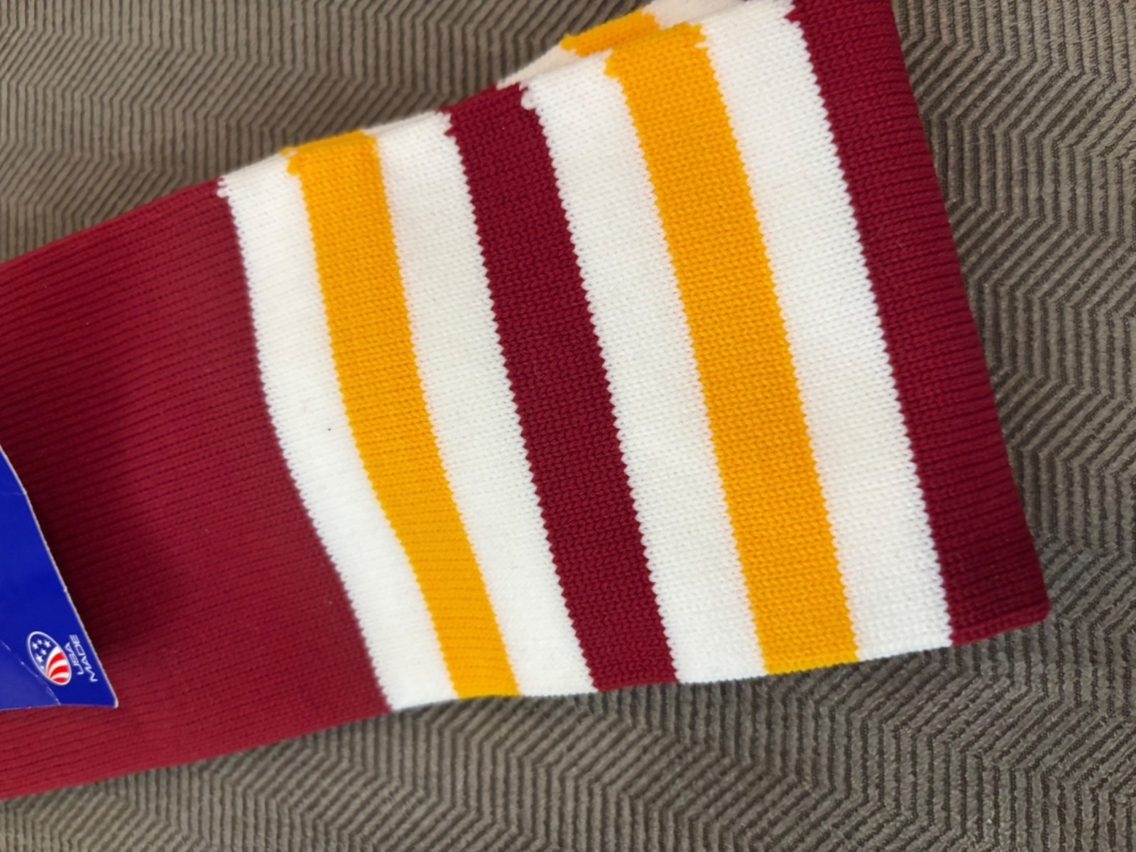 TCK Medium 200 Baseball Stirrup Socks Red White Gold Stripes