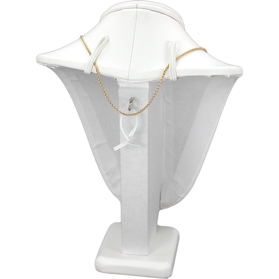 3Pc White Necklace Chain Jewelry Display Bust 11"