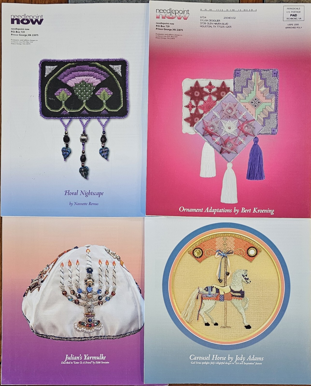 4 Needlepoint Now Magazine Issues May-Dec 2002