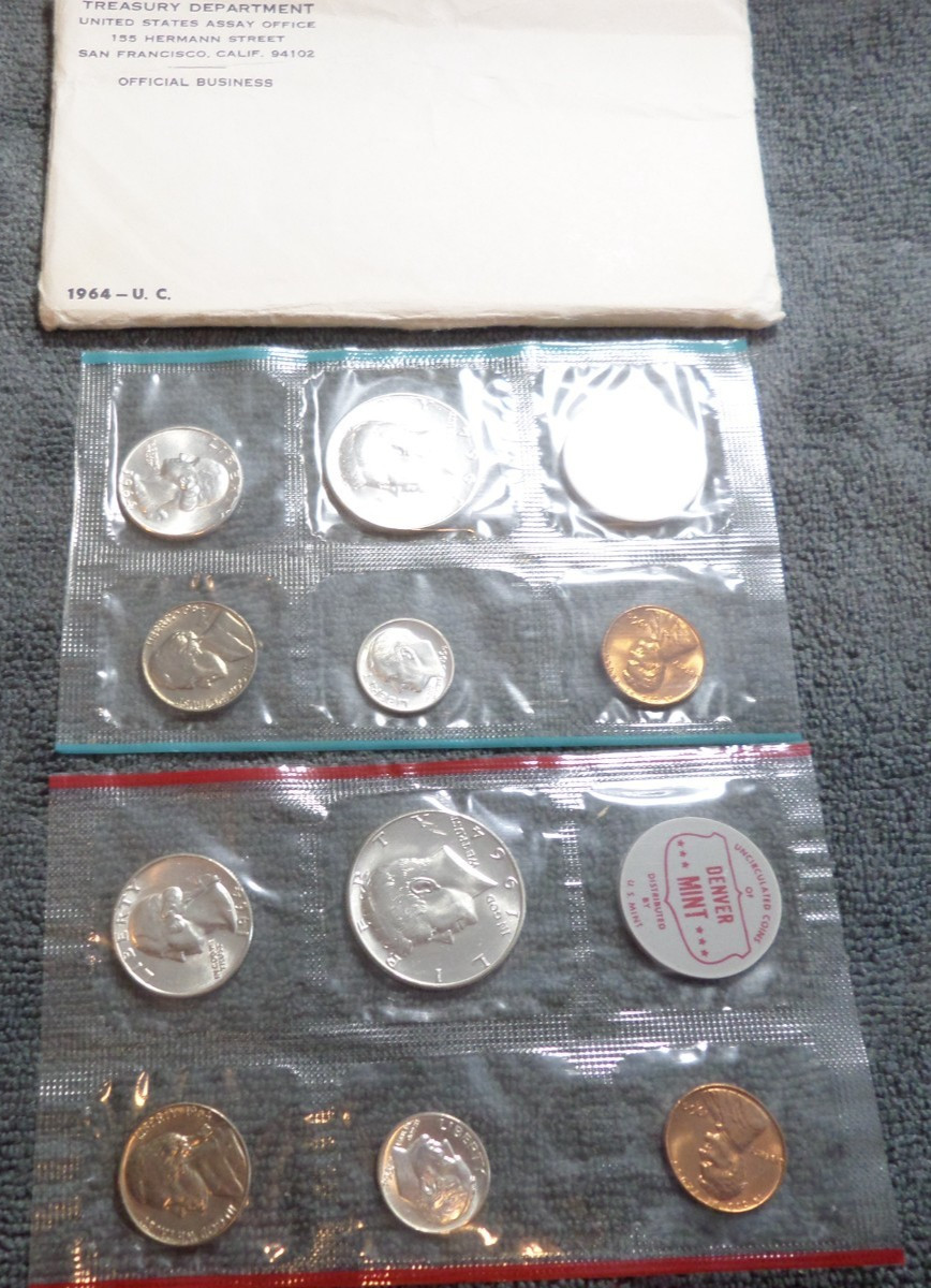1964 P & D United States Mint Uncirculated Set Silver Philadelphia & Denver
