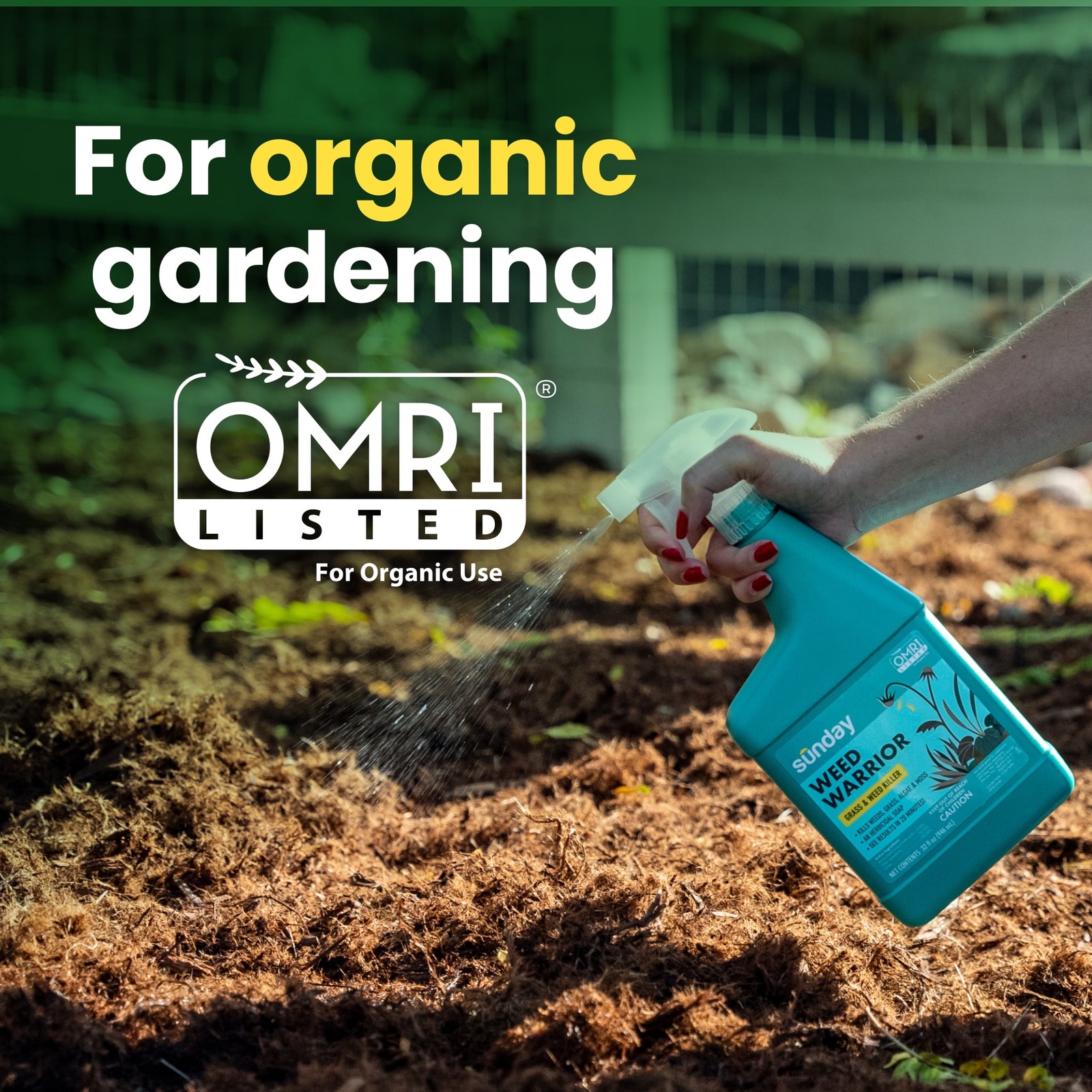 Weed&Grass Killer, Non-Selective Herbicide,OMRI Listed,Ready-to-Use Spray,32floz