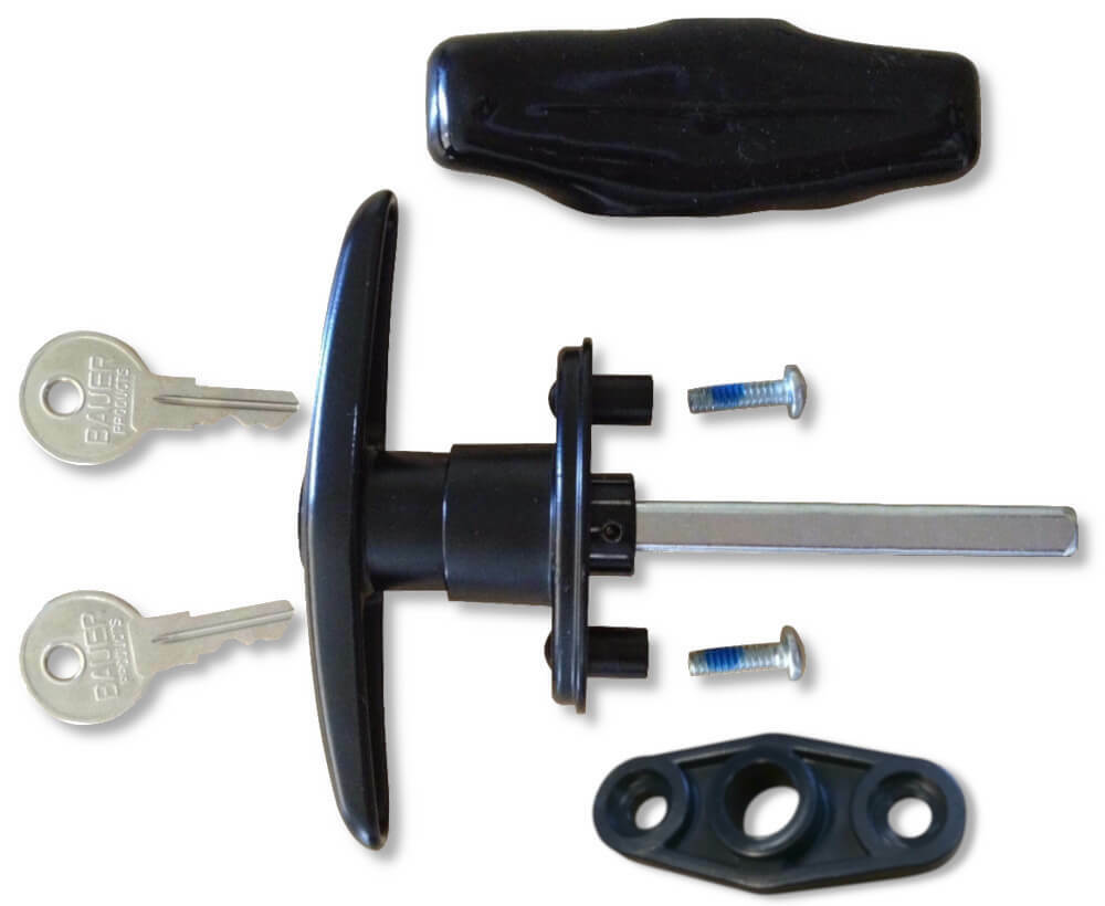 Long Shank Counter Clockwise T-Handle Lock Kit | Bauer T311-LSL