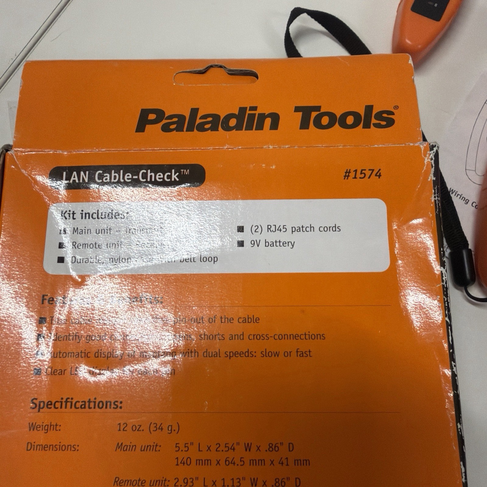 Paladin Tools 1574 LAN Cable-Check RJ45 Ethernet Network Cable Tester