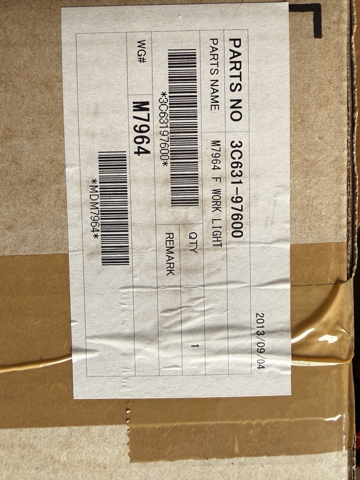 Work Light Part 3C631-97600 Replacement for M7964 F Parts No 3C631-19600