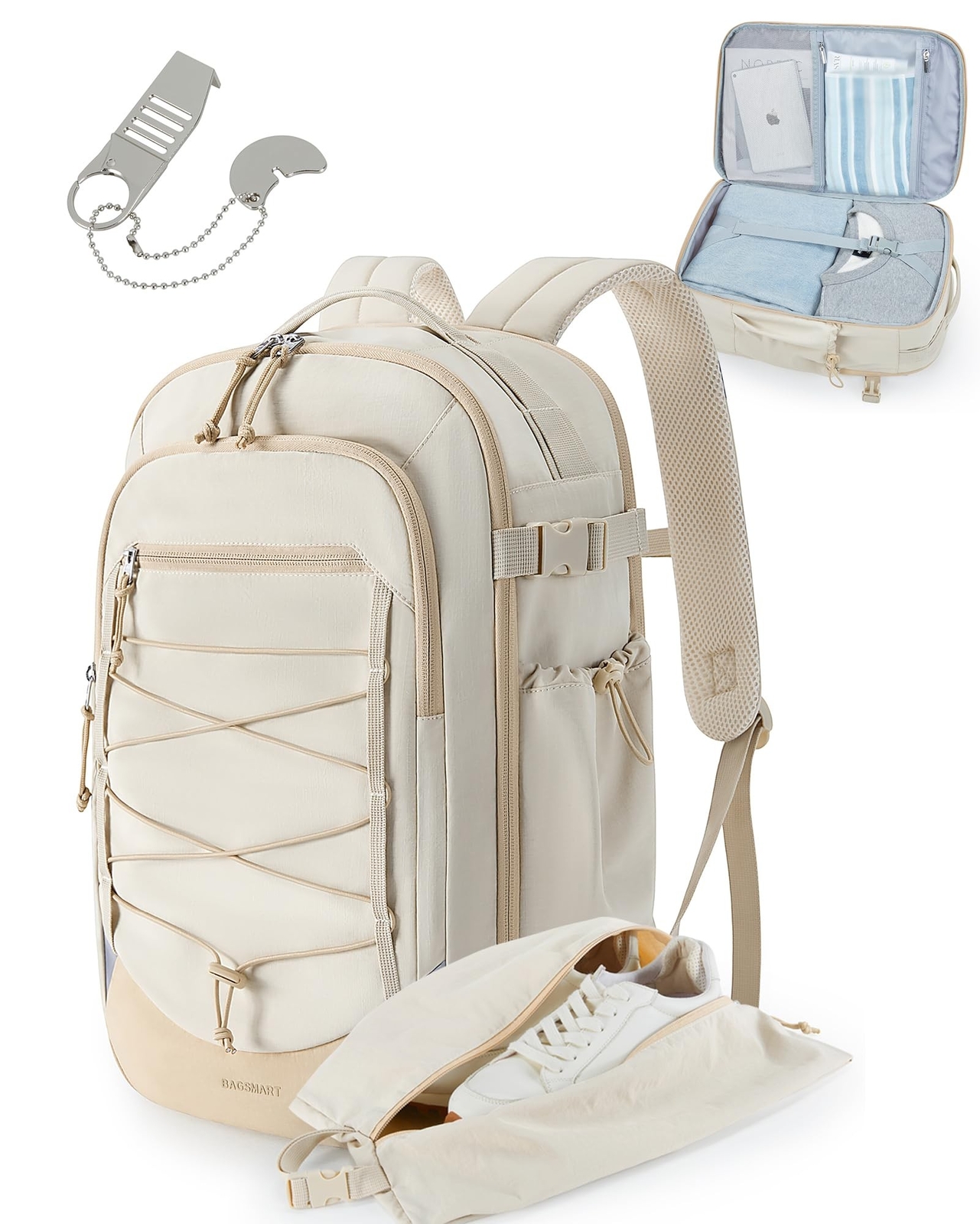 BAGSMART Carry On Travel Backpack, 17 Inch Large Travel backpack Carry On Fli...