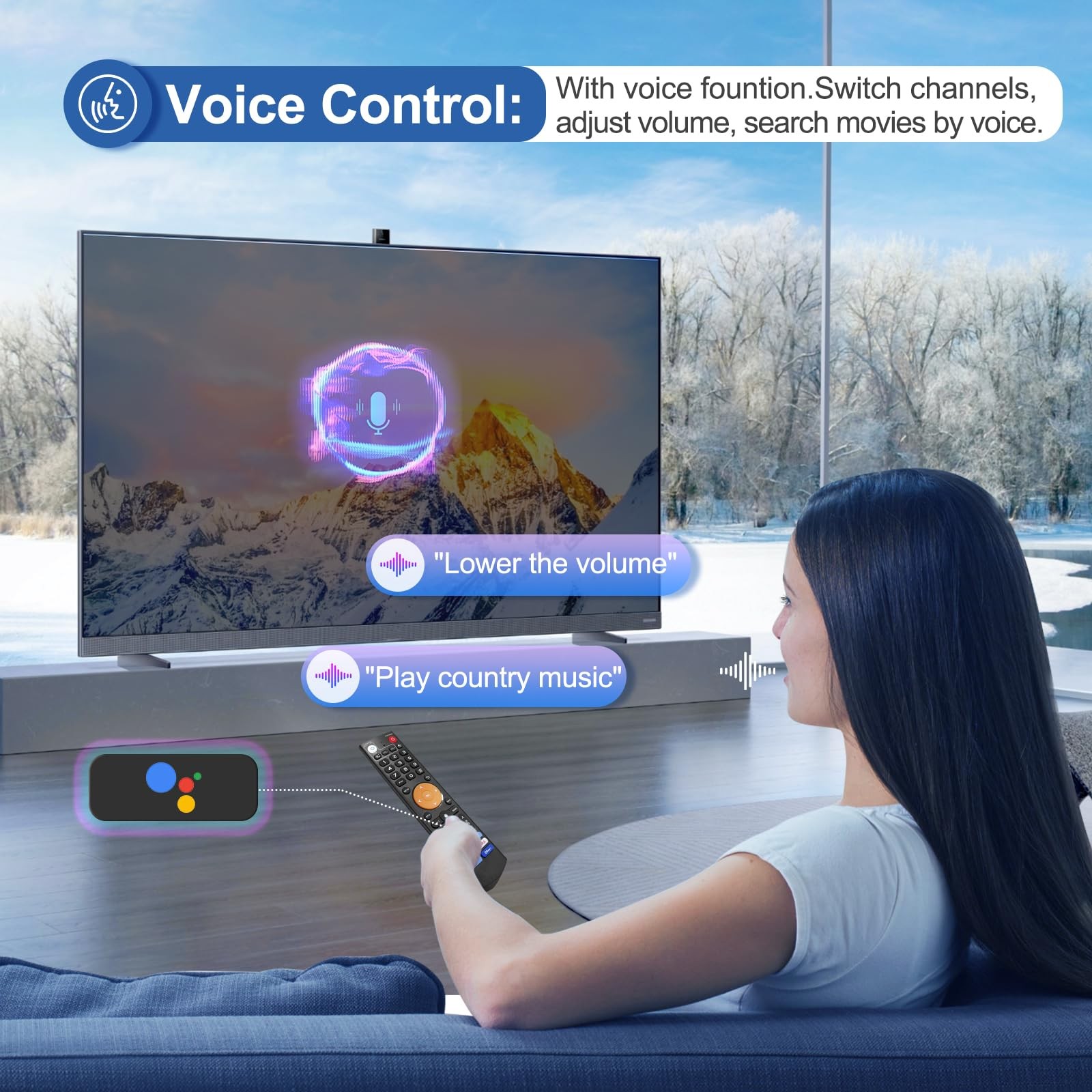 Replacement Learning Bluetooth Voice Remote Control fit for vSeeBox V3 Plus/P...