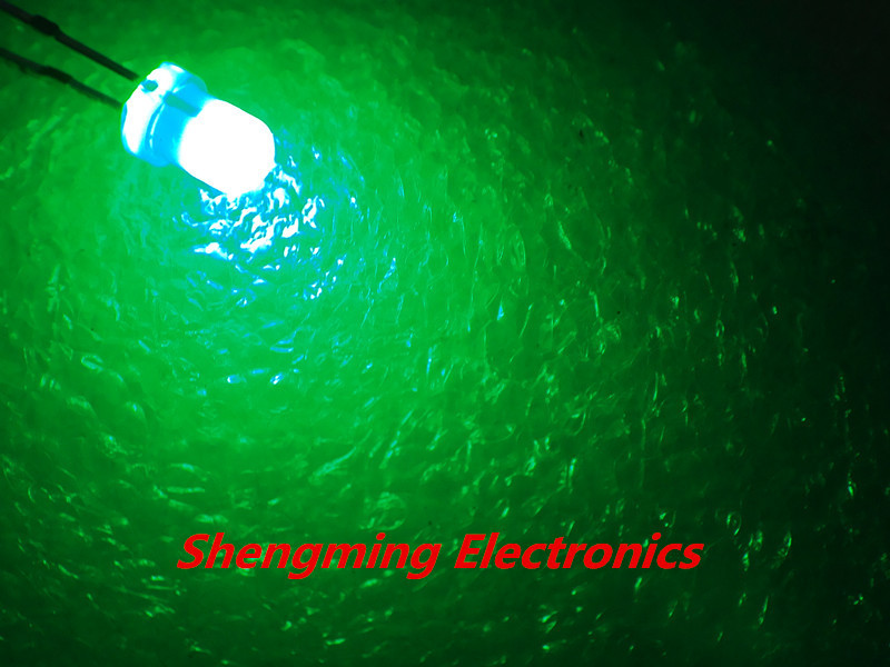 1000pcs long legs F3 3mm Green Round Superbright LED Light LED fog mist diffused
