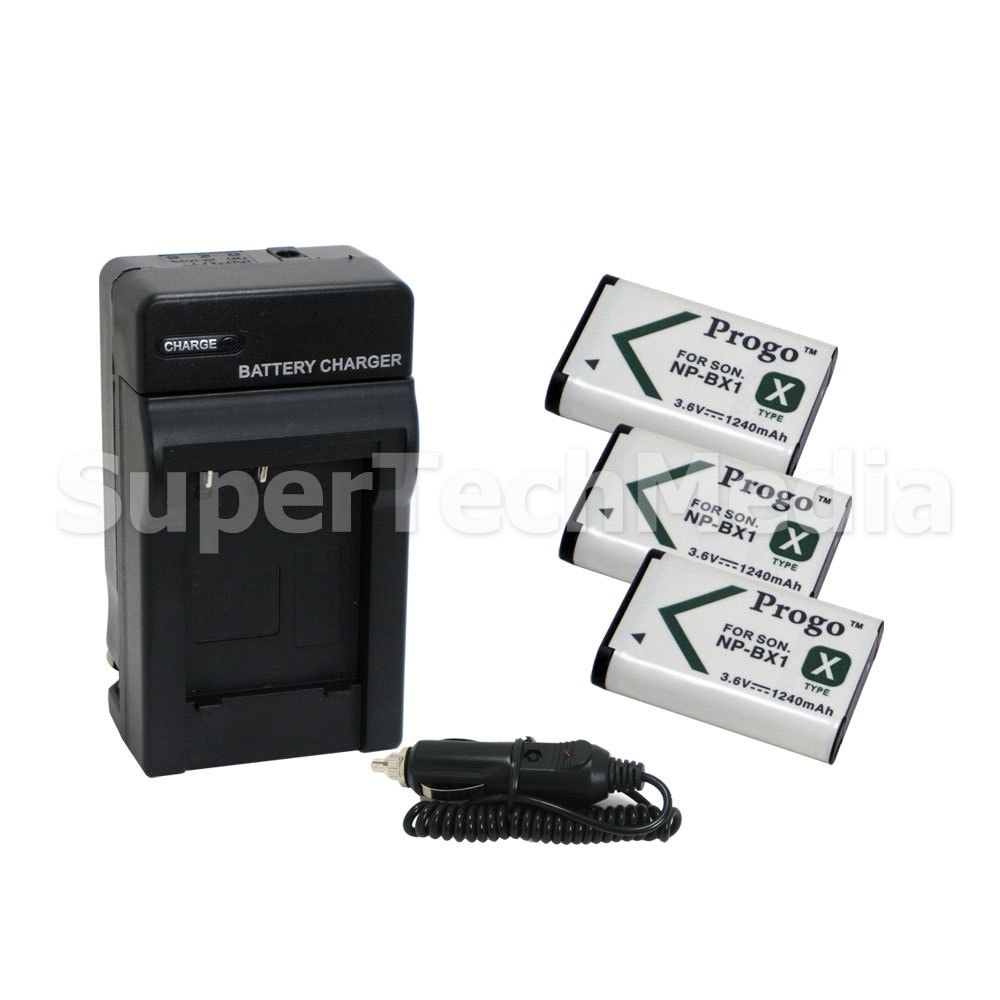3 x BATTERIES + CHARGER Pack SONY NP-BX1 Action Cam DSC-RX1 Camera Battery