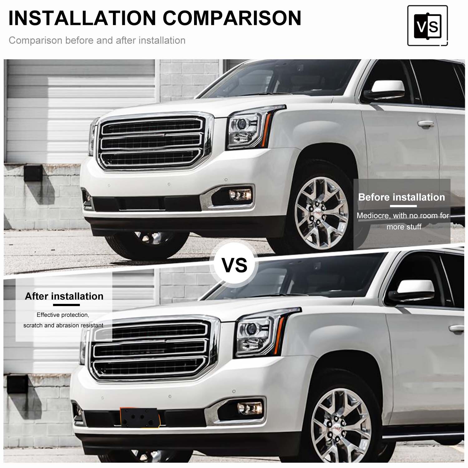 Black Front License Plate Frame Bracket Holder Accessories For 2015-20 GMC Yukon