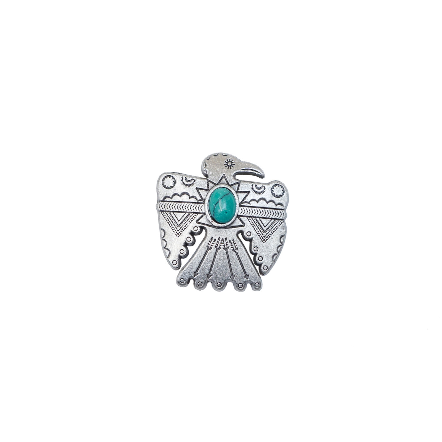 Thunderbird Concho With Turquoise Stone