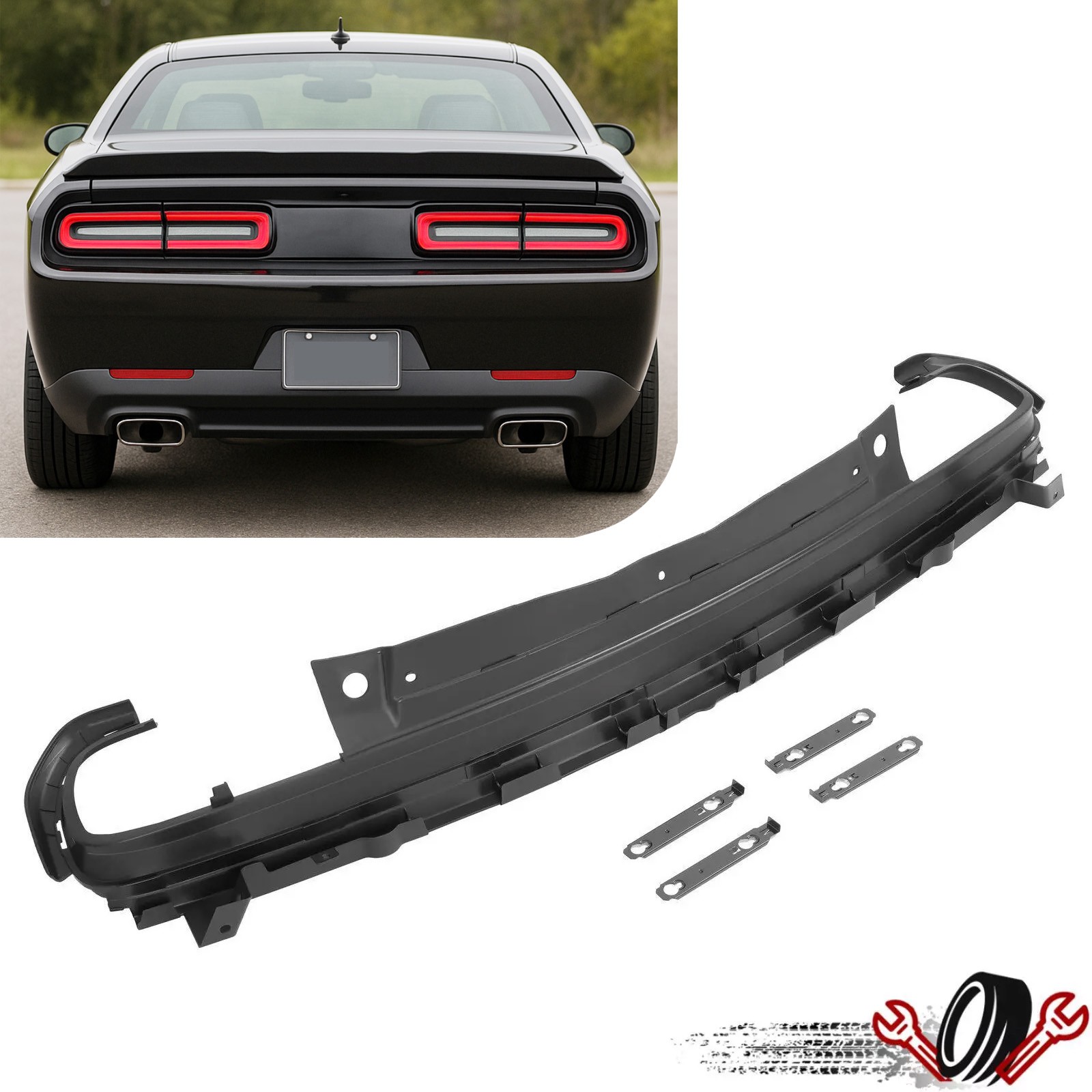 For Dodge Challenger 2015-2023 Rear Bumper Tail Light Lamp Surround Trim Bezel