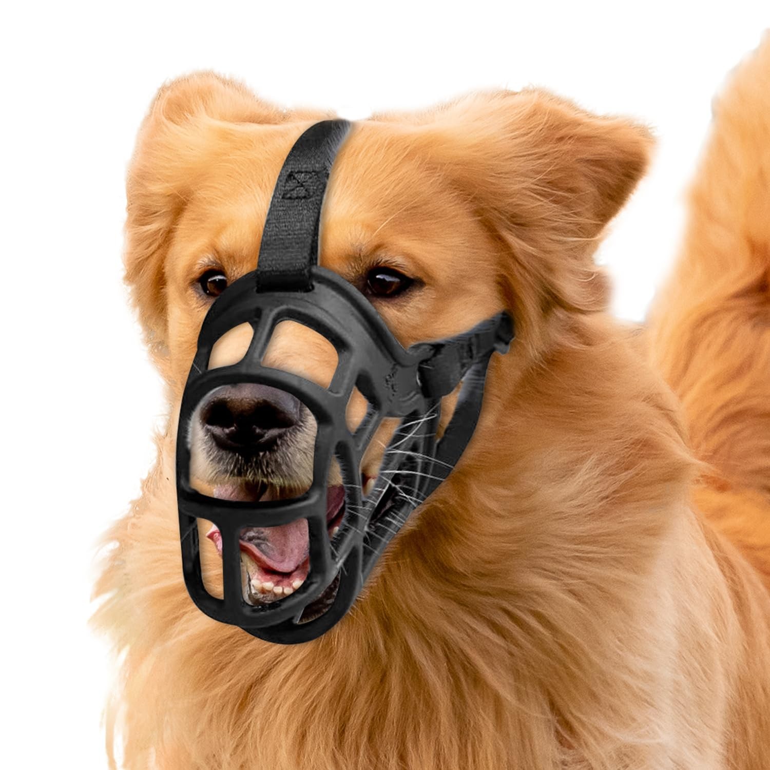 Dog Muzzle, Basket Muzzle Anti Biting Chewing, Sturdy Size 6, Black