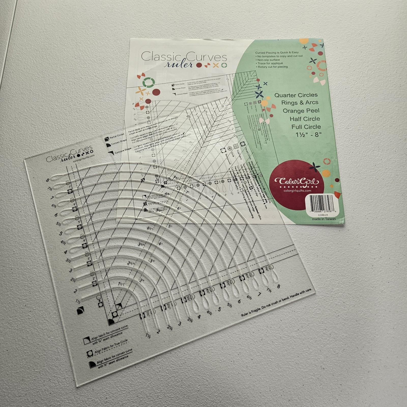 Classic Curves Ruler Color Girl Quilts Template