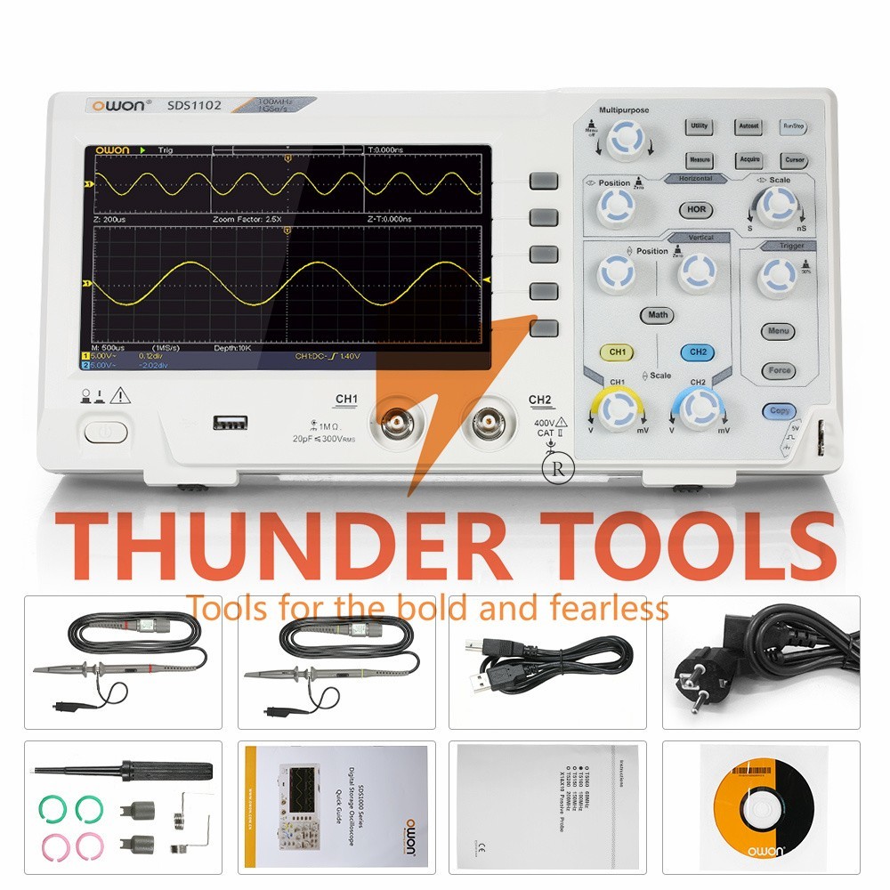 Thunder Tools Owon SDS1202 Oscilloscope Oscillometer Digital Storage