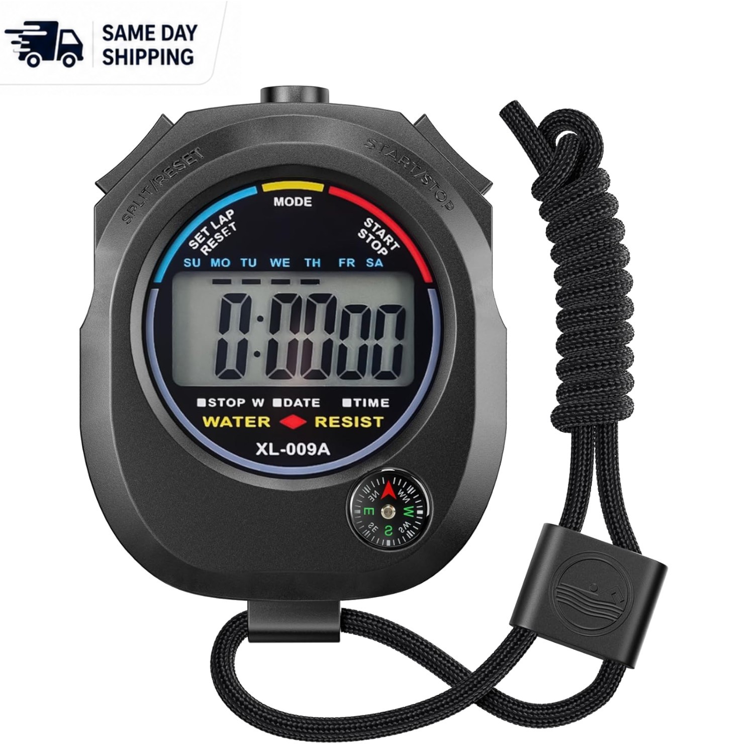 Compact Digital Stopwatch Timer - Multi-Function with Time and Alarm Features