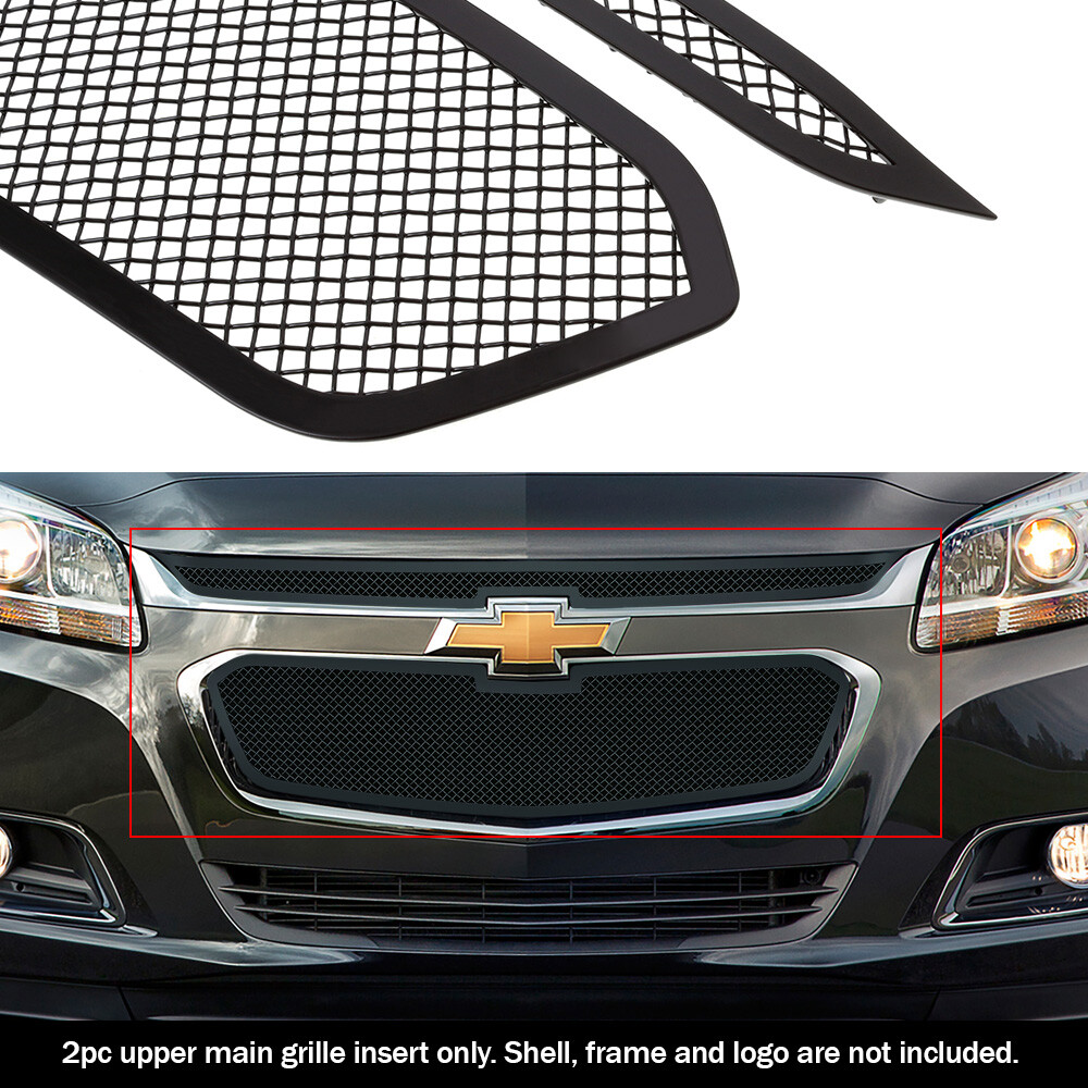 Fits 2014-2015 Chevy Malibu/16 Limited Stainless Steel Black Mesh Grille