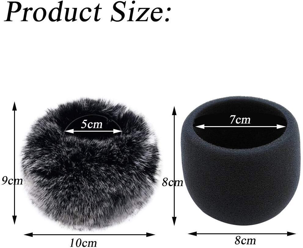 Furry windscreen + Foam windscreen Wind Cover for Blue Yeti Wind Noise Reduction