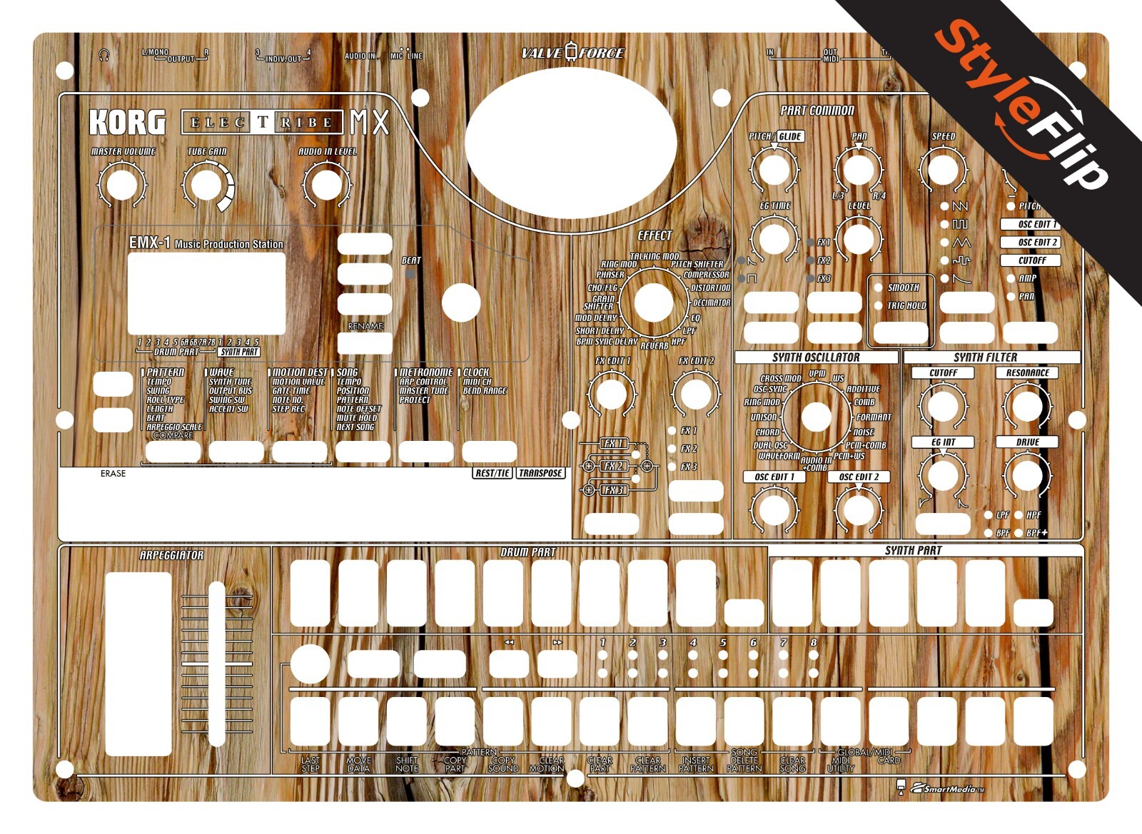 Korg Electribe MX Skin | Wood #4 | Protective Decal | StyleFlip Skins