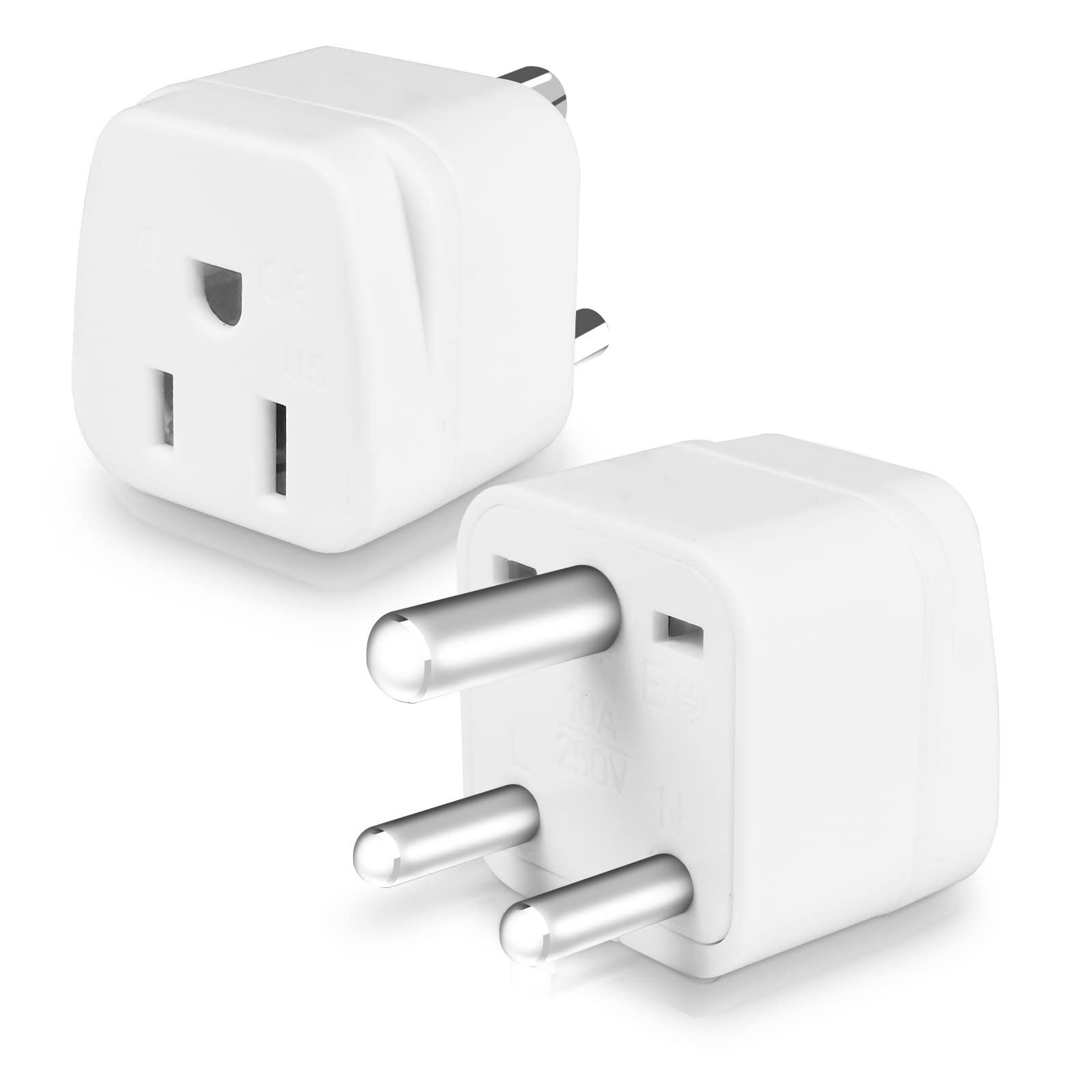 US to India Plug Adapter,Type D Adapter Power Adapte White