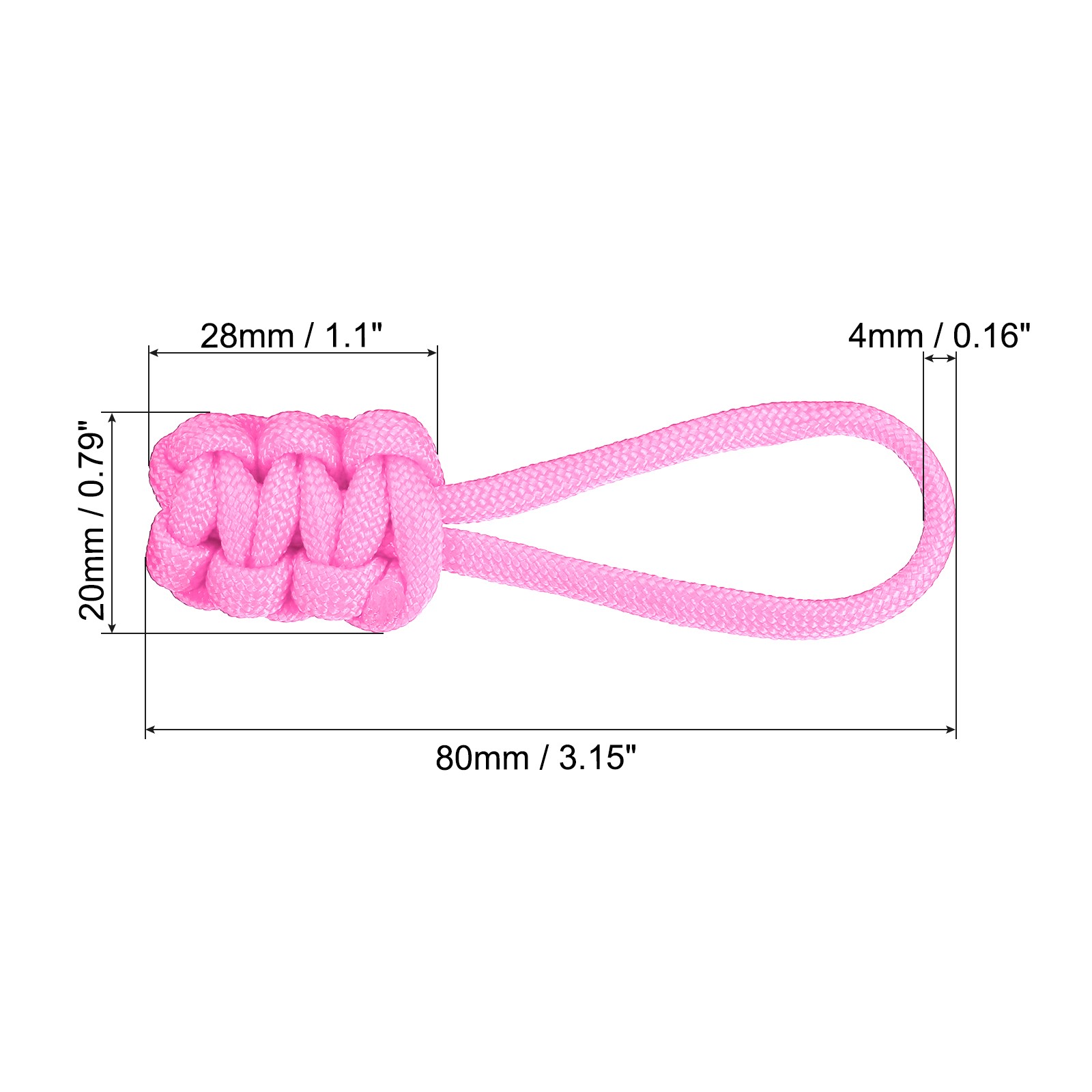 6pcs Zipper Pulls Replacement Extension Cord Handle Fix Pull Tab Pink