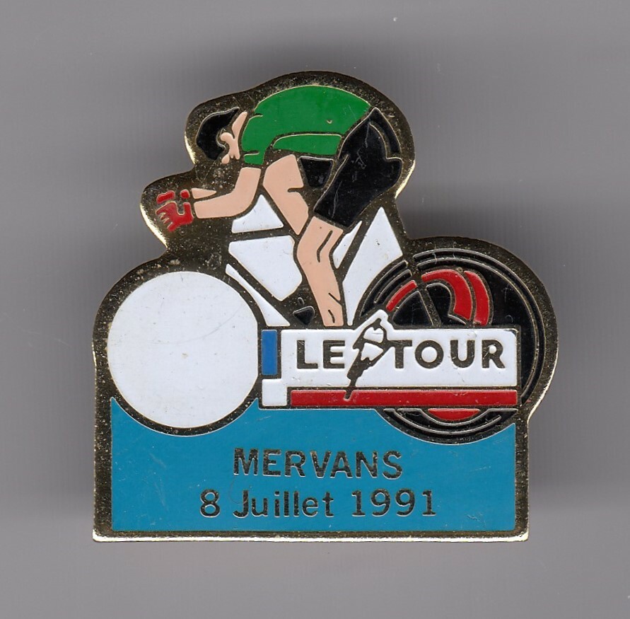 RARE PIN PINS PIN'S .. VINTAGE 91 TOUR DE FRANCE VELO CYCLING ETAPE MERVANS ~US