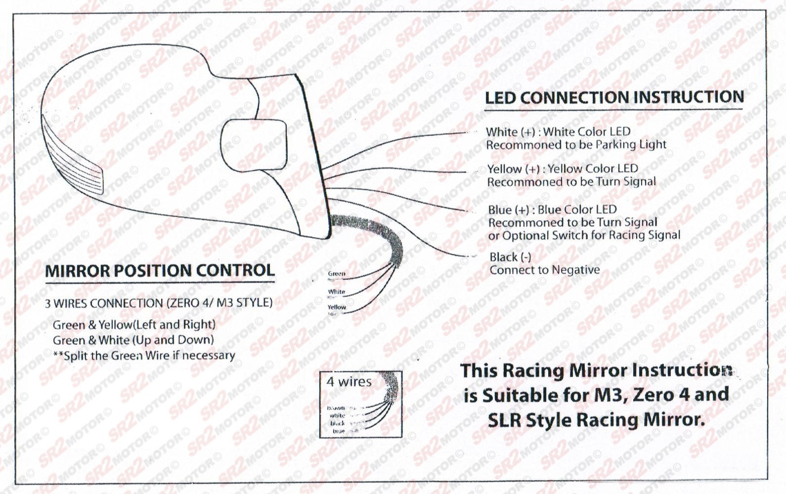For 1999-2003 Mazda Protege LED Arrow M-3 Power Adjust Black Side Mirror RH LH