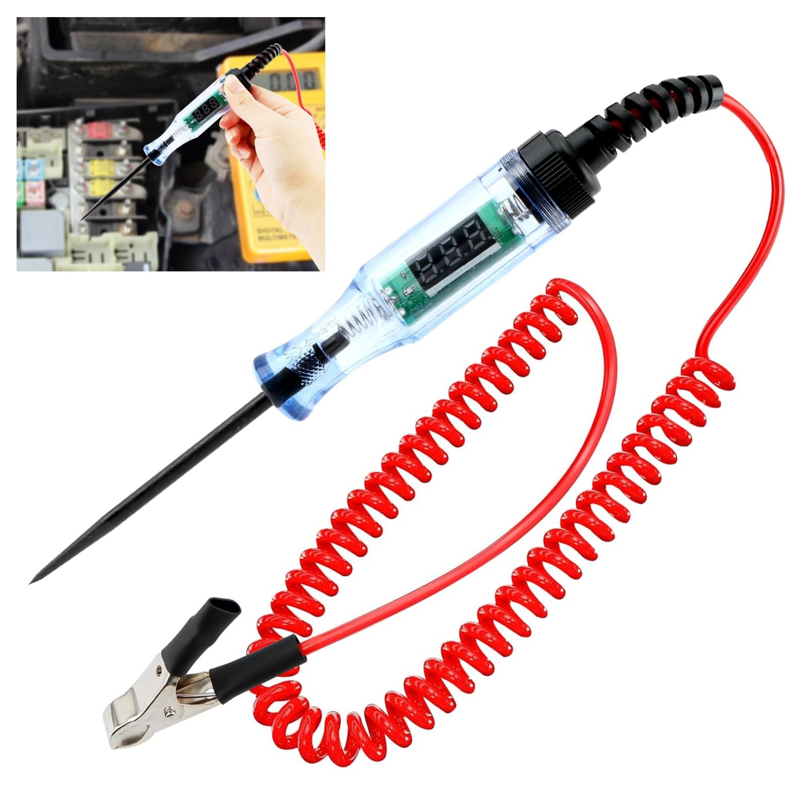 Automotive Test Light with 3-48V LED Digital Display, Auto Bidirectional Volt...
