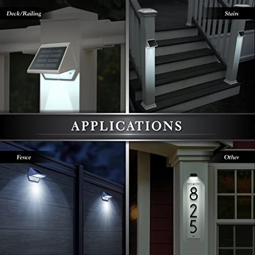 Solar Deck & Wall Lights, Model SL179, White - High Performance, 3.5 x 2.5 x 3
