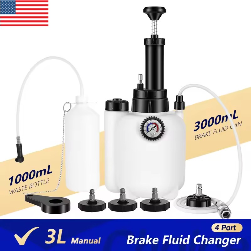 3L Car Pneumatic Brake Fluid Bleeder Kit Air Extractor Pump Oil Bleeding Tool