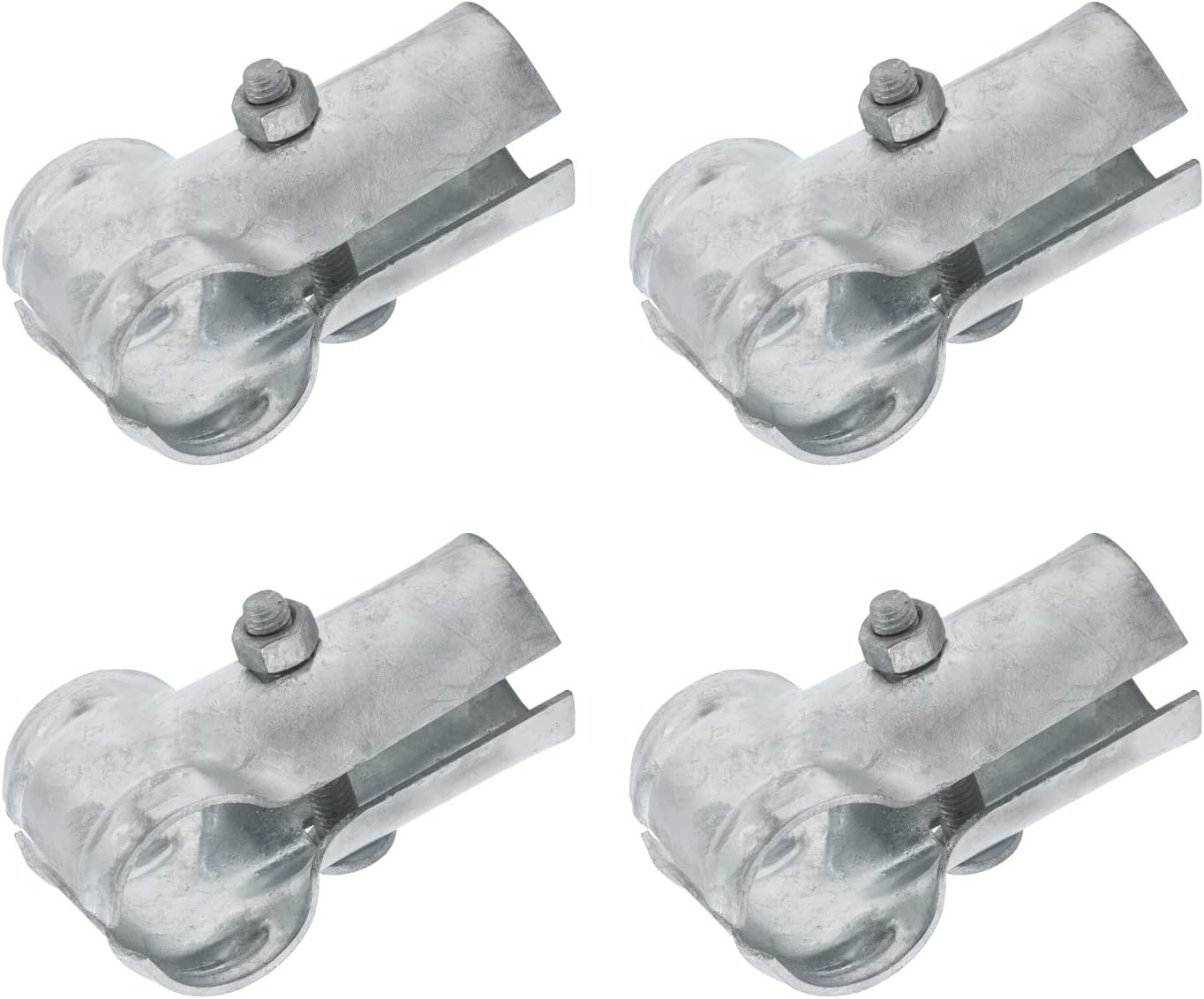 Versatile 1-5/8 Inch End Rail Clamps - Galvanized Steel Connection Set (4 Pack)