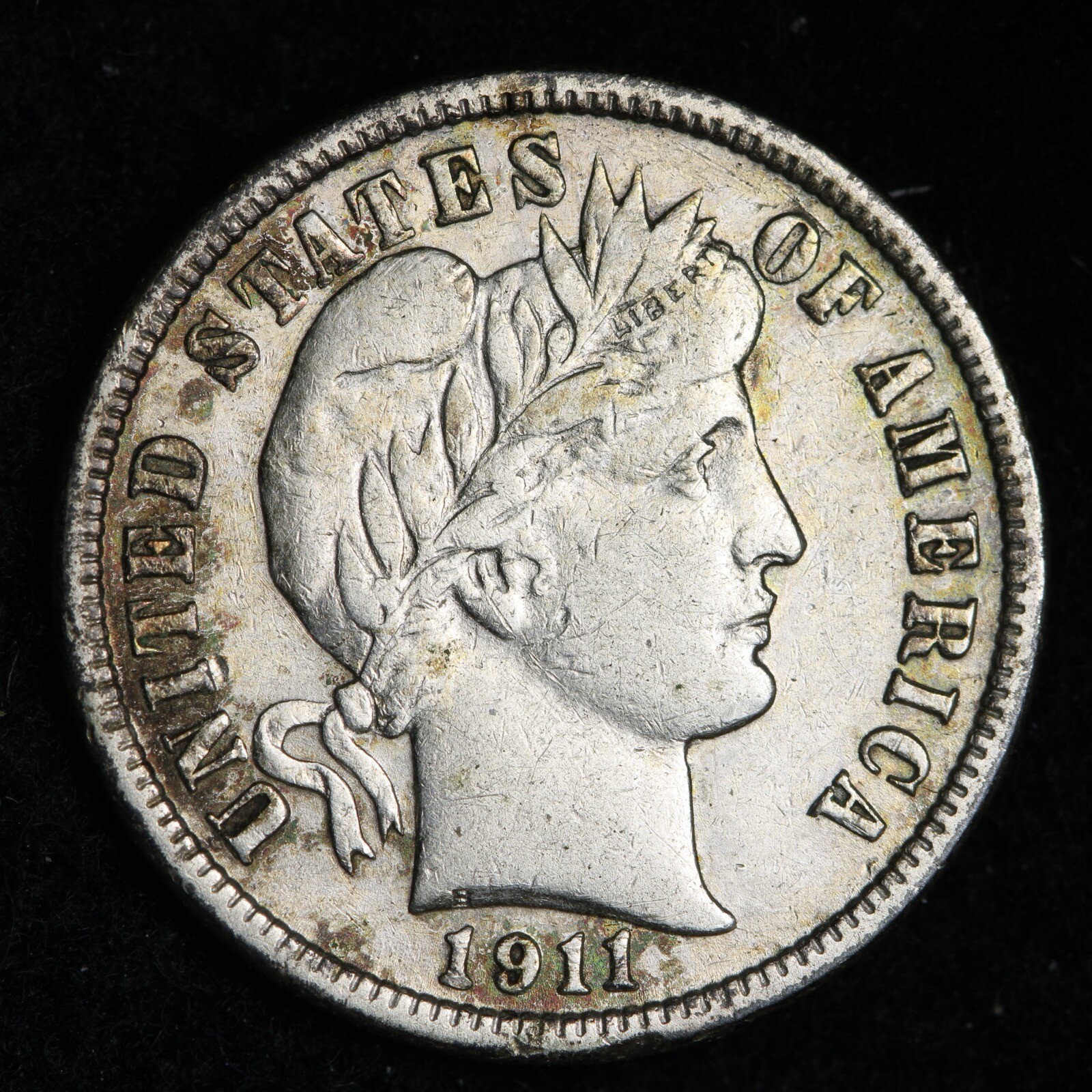 1911-D Barber Silver Dime CHOICE AU E374 ADCH
