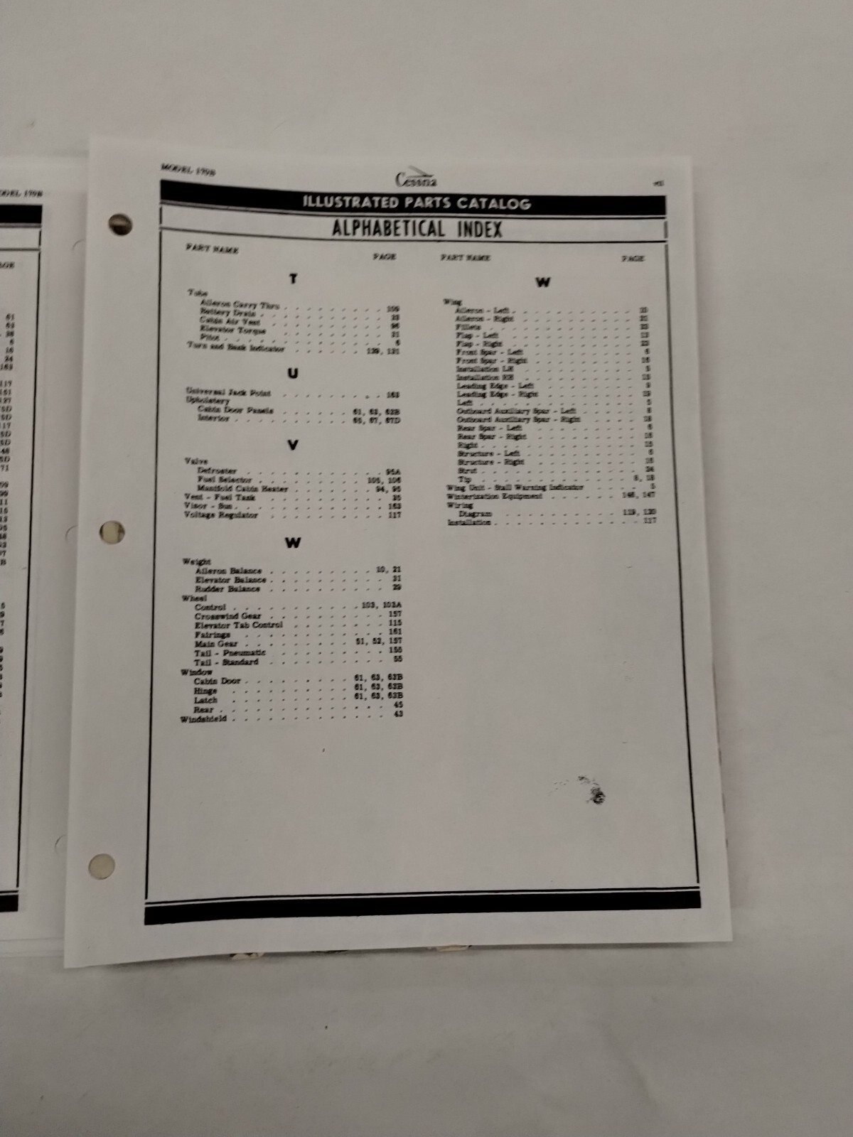 Cessna Model 170B Parts Catalog September 1, 1956-Original