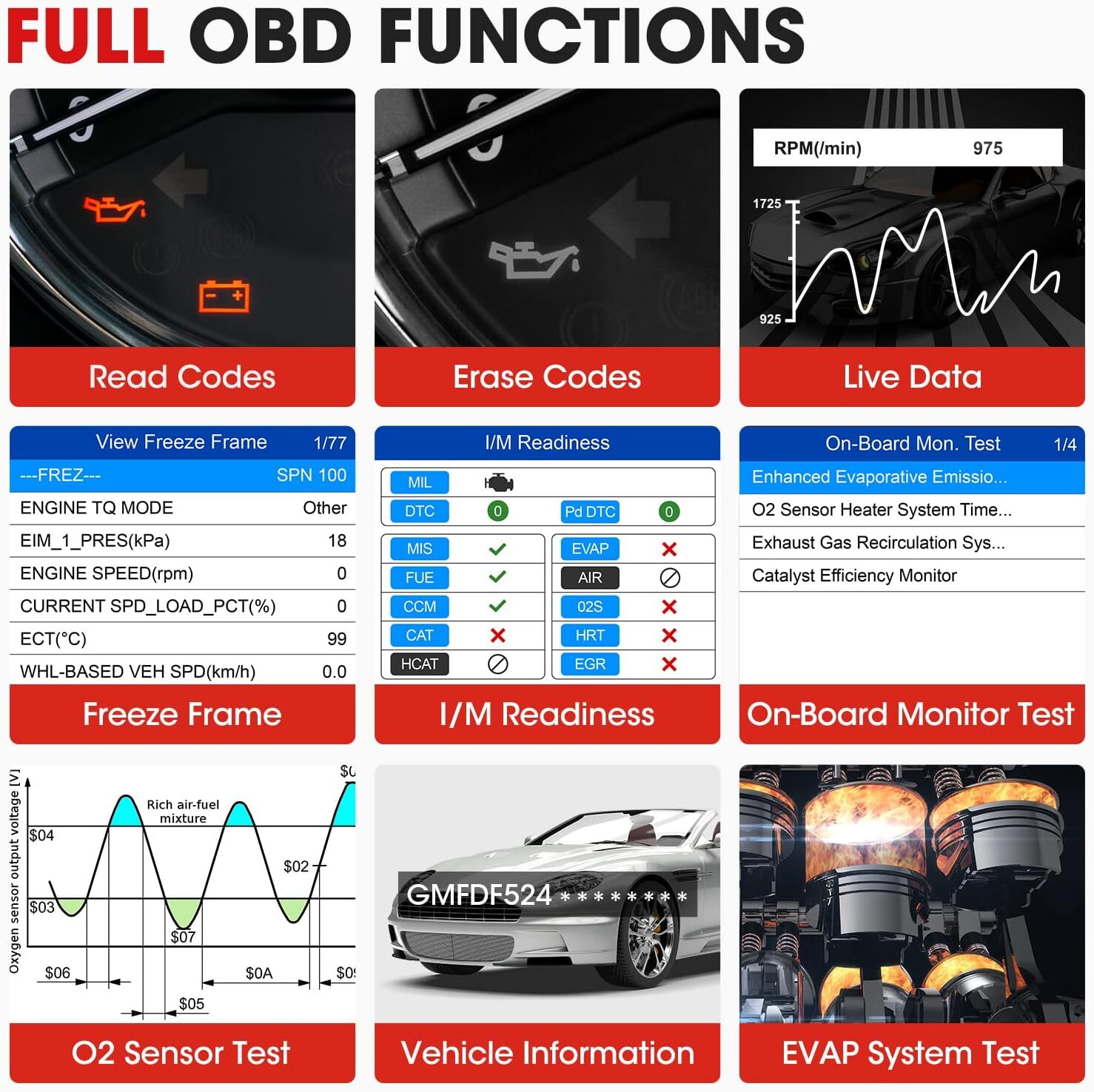 Autel AutoLink AL539B Electrical Battery Tester OBD2 Code Reader Diagnostic Tool