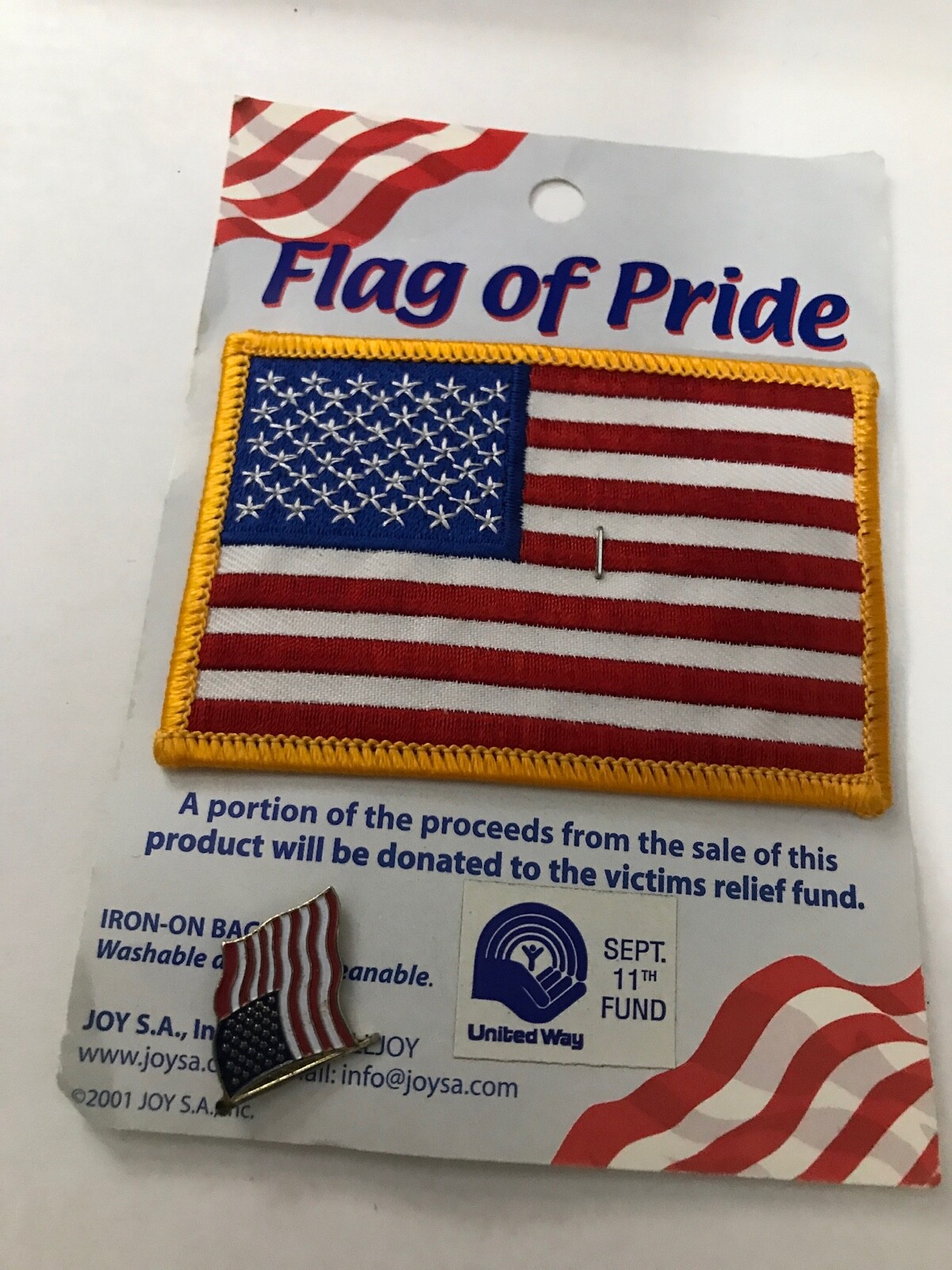 September 11 USA Flag of Pride Patch and Pin