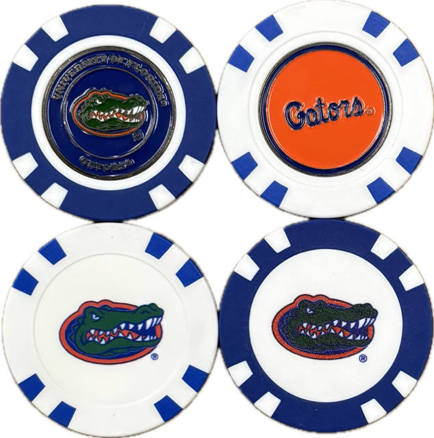 NCAA Florida Gators Golf Poker Chips w/ Removable Magnetic Ball Marker (4pk) ...