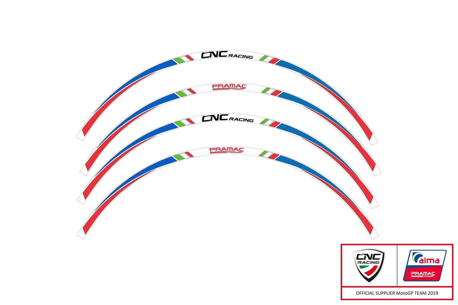 17 INCH WHEEL STRIPES KIT PRAMAC CNC RACING FOR MV AGUSTA BRUTALE 750 S 2003-08