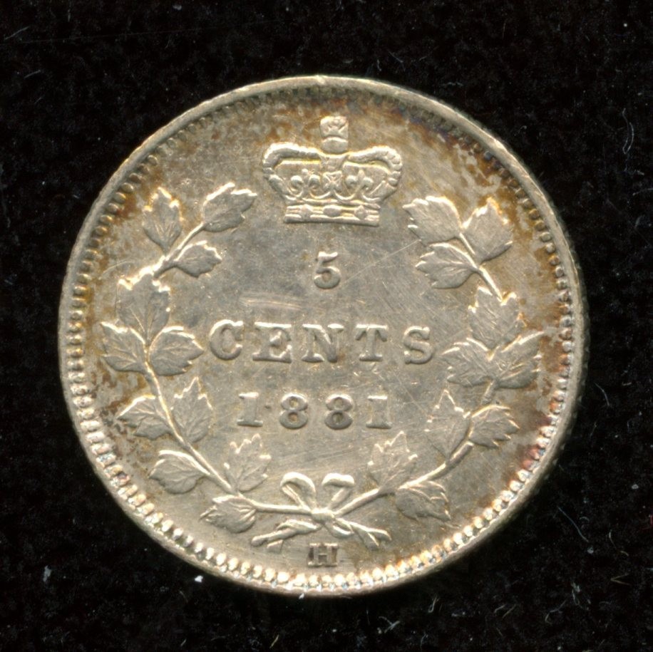 1881H Canada Five Cents - Very Fine Condition