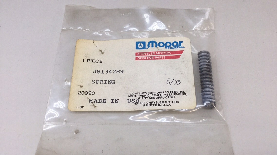 Mopar J8134289 Plunger Spring