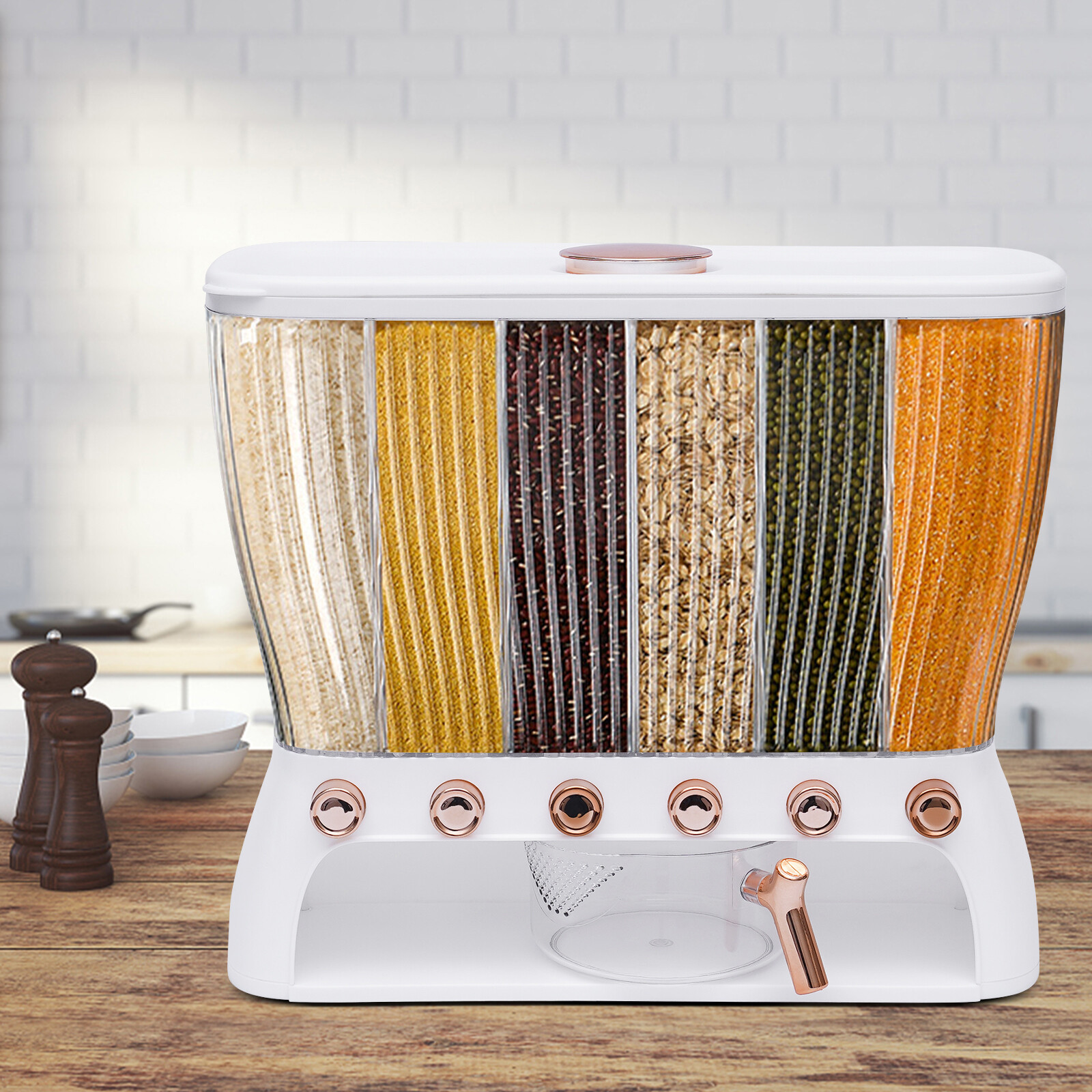 Cereal Dispenser Grain Container 10KG Kitchen Rice Storage Food Container Box