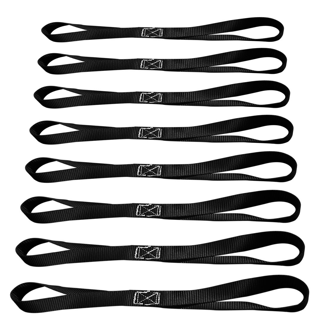 8 Pack 1" x 18" Soft Loop Tie Down Strap Motorcycle Dirt-Bike ATV UTV 800lbs WLL