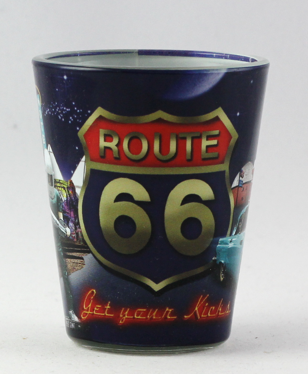 ROUTE 66 RETRO COLLAGE SHOT GLASS RTP