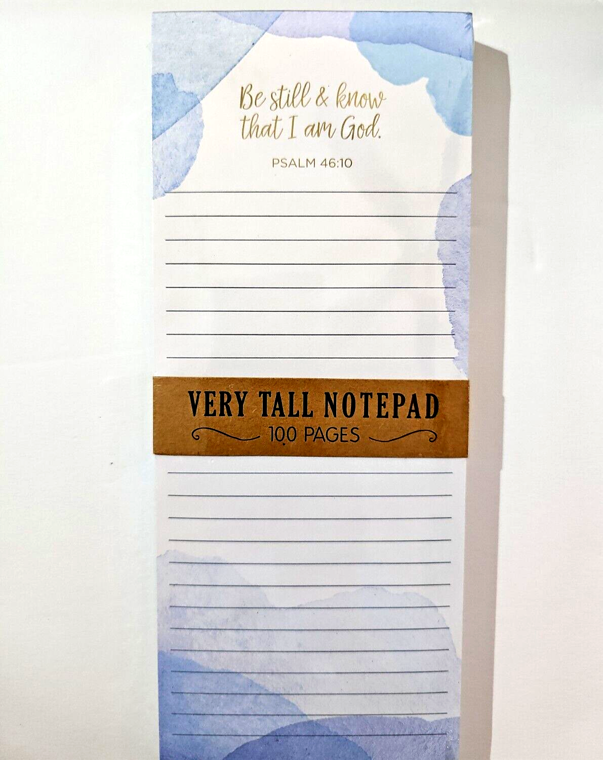 Psalm 46:10 "Be still..." Eccolo Magnetic Note Pad 100 Lined Sheets Tall 10"x4"