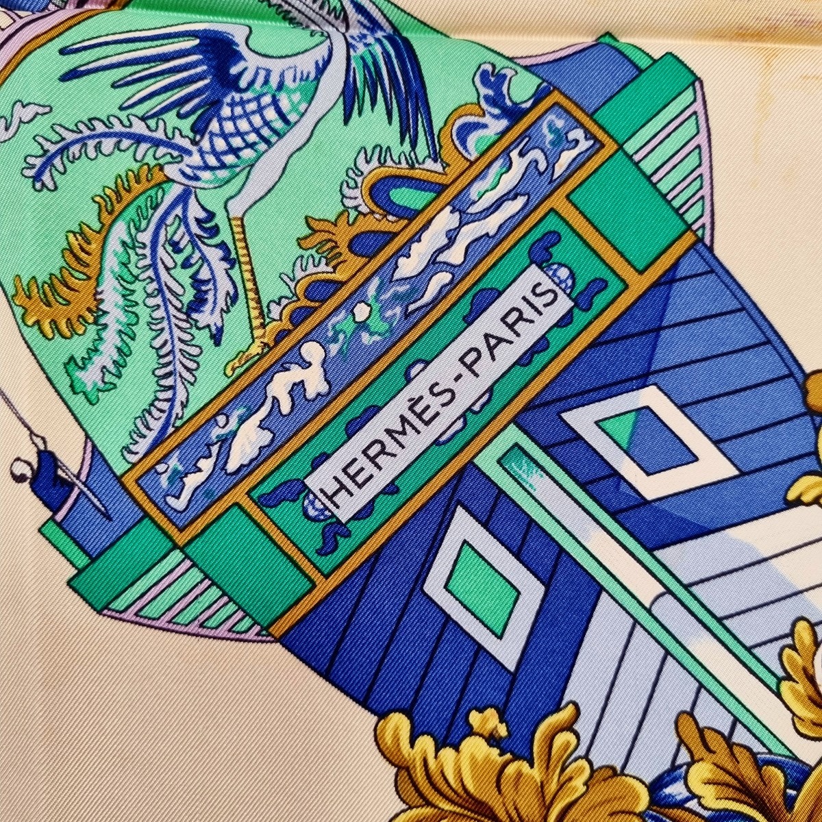 RARE VINTAGE HERMES Silk Scarf "Junques et Sampans" Carre 90