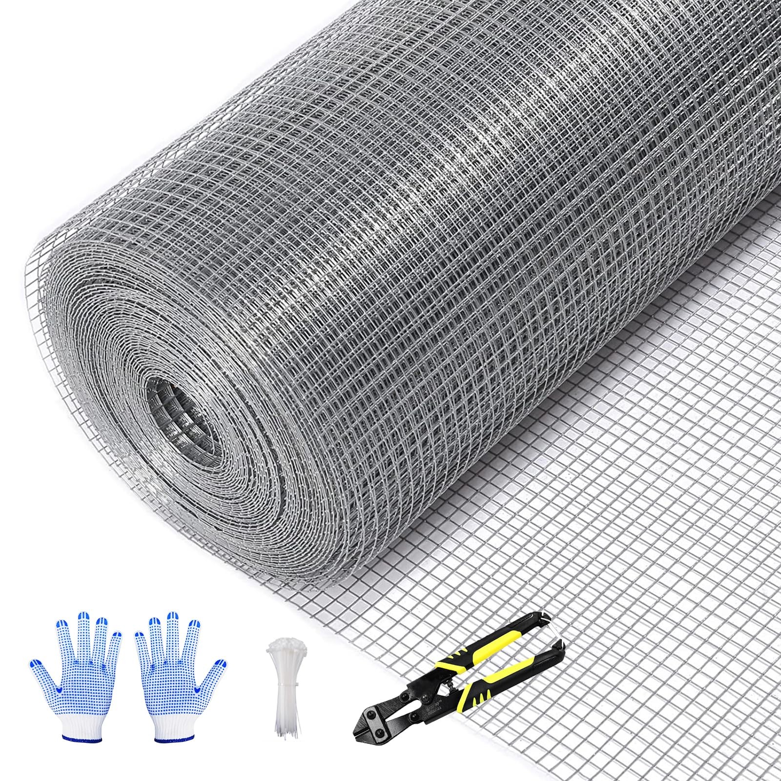 24" x 100' Hardware Cloth, 1inch Mesh Galvanized Chicken Wire Fence, 19 Gauge...
