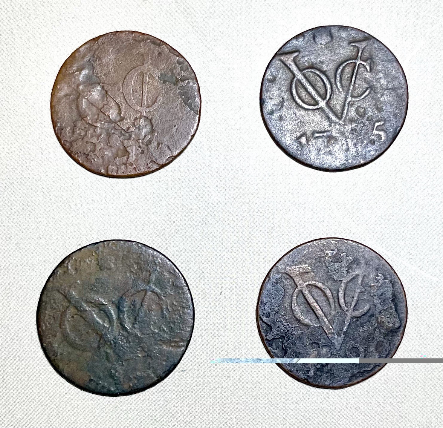 1760 - 1790 New York Penny  Duit  Dutch East India Company VOC  - Set of 4 Coins